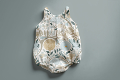 Summer Cotton Baby Bodysuit Mockup, Pattern Preview PSD Product Image 6