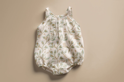 Summer Cotton Baby Bodysuit Mockup, Pattern Preview PSD Product Image 7
