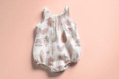 Summer Cotton Baby Bodysuit Mockup, Pattern Preview PSD Product Image 8
