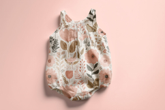 Summer Cotton Baby Bodysuit Mockup, Pattern Preview PSD Product Image 3
