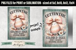 Cottontail Colored Eggs Sublimation Design |Vintage Sign PNG Product Image 3