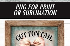 Cottontail Colored Eggs Sublimation Design |Vintage Sign PNG Product Image 4