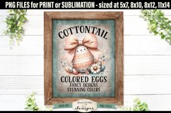 Cottontail Colored Eggs Sublimation Design |Vintage Sign PNG Product Image 2