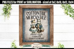 Cottontail Mercantile Sublimation Design | Vintage Sign PNG Product Image 2