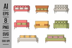 Couch clipart vector design illustration Product Image 1