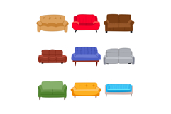 couch leather set cartoon Product Image 1