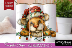 Cougar Tangled In Christmas Lights Tumbler Wrap Funny Xmas Product Image 1