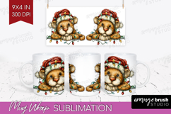 Cougar Tangled In Christmas Lights Mug Wrap Funny Xmas Mug Product Image 1