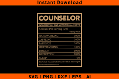 Counselor Nutritional Facts SVG Funny School Counselor Product Image 1