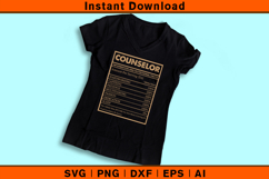 Counselor Nutritional Facts SVG Funny School Counselor Product Image 3