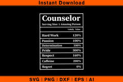 Counselor Nutrition Label SVG Funny School Counselor Design Product Image 1