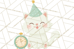 New Year PNG Clipart, Countdown Characters in Pastel Style Product Image 2