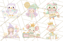 New Year PNG Clipart, Countdown Characters in Pastel Style Product Image 8