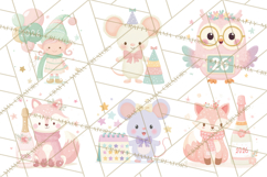 New Year PNG Clipart, Countdown Characters in Pastel Style Product Image 5
