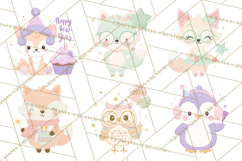 New Year PNG Clipart, Countdown Characters in Pastel Style Product Image 2