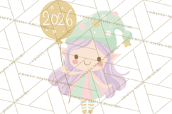 New Year PNG Clipart, Countdown Characters in Pastel Style Product Image 5