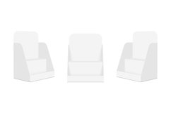 Blank Counter Display Boxes Mockups With Shelves Product Image 1
