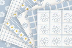 Country blue daisy seamless patterns Digital paper png bundle Product Image 3