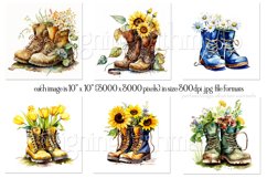 Country Boots and Flowers Wind Spinners Sublimation Designs Product Image 2