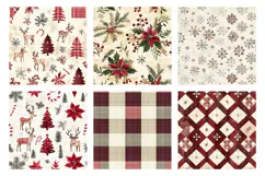 Country Christmas Digital Paper | Rustic Vintage Holiday Png Product Image 2