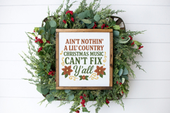 Printable Christmas quote with country music theme, great for DIY crafts and digital projects.