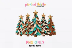 Western Christmas Trees PNG, Cowhide PNG Product Image 1