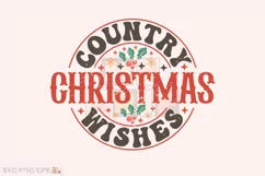 Country Christmas Wishes Christmas SVG t-shirt Design Product Image 1