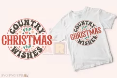 Country Christmas Wishes Christmas SVG t-shirt Design Product Image 2