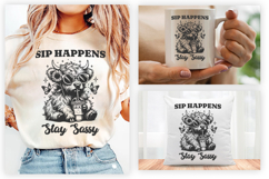 Highland Cow SVG, Stay Sassy Cow PNG, Funny Farm Animal SVG, Cow Sublimation Design, Minding My Mood Shirt, Cute Cow Clipart, Farm Life SVG, Sassy Cow Design, Highland Cow for Cricut, Country Cow Shirt Design