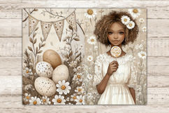 Country Easter Junk Journal Paper, Cottage Core Art, GlamArtZhanna, Spring Picture Collage, Easter Black Woman, Brown Easter Graphics, Easter Egg Hunt Illustration, Country Easter Pages, Journal Printable Paper Bundle, Rustic Collage Sheet