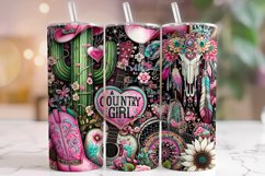 Cowgirl Tumbler Wrap Sublimation, Country Girl Tumbler PNG Product Image 1