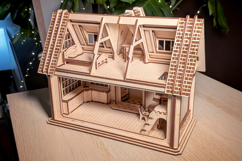 Dollhouse Laser Cut File Country House DIY Plywood Project Product Image 9