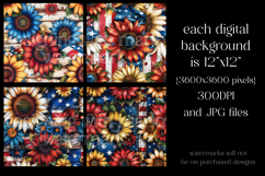 July 4th Patterns, Sunflowers, American Flag Patterns, s1 Product Image 2