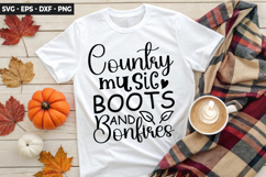 Country Music Boots and - Fall SVG Design Product Image 1