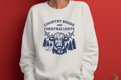 Country Roads Christmas Lights SVG | Highland Cow Christmas Product Image 2