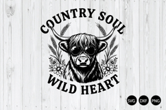 Country Soul Wild Heart SVG, Funny Highland Cow SVG Product Image 1