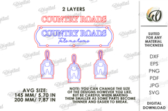 3D Country Wall Sign Laser Cut. Wall Hanger SVG Product Image 2