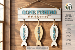3D Country Wall Sign Laser Cut. Wall Hanger SVG Product Image 1