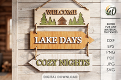 3D Country Wall Sign Laser Cut. Wall Hanger SVG Product Image 1
