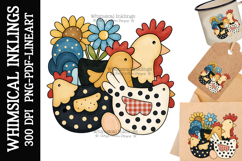 Country Chickens Sublimation Clipart| Chicken DTF Clipart Product Image 1