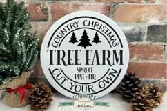 Country Christmas Tree Farm SVG | Christmas Sign SVG File Product Image 1
