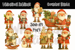 Country Santa Christmas Clipart| Christmas Sublimation Product Image 1