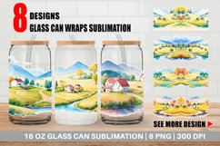 Countryside Landscape Glass Can Wraps Product Image 1