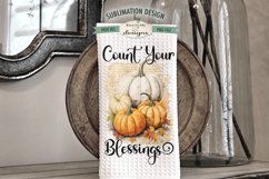Vintage Pumpkins Towel Sublimation Design| Harvest Blessings Product Image 3