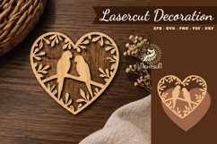 Couple Birds Lasercut Decoration SVG Product Image 1