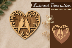 Couple Birds Lasercut Decoration SVG Product Image 1
