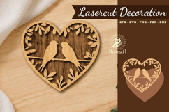 Couple Birds Lasercut Decoration SVG Product Image 1