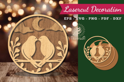 Couple Birds Lasercut Round Product Image 1