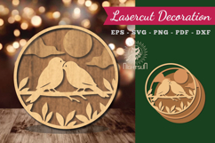 Couple Birds Lasercut Round Product Image 1