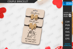 Couple Bracelet Laser Cut|Wood Bracelet Charm|Friendship SVG Product Image 1